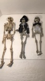 (3) Halloween Hanging Skeleton Figures