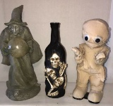 (3) Halloween Items:  Lighted Witch