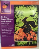 Home Accents 4‘6“ Tinsel Moon with Witch—150