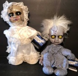 (2) Animated Halloween Dolls