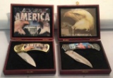 (2) Collector Bald Eagle God Bless America