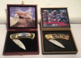 (2) Collector Knives--Firemen and American Eagle