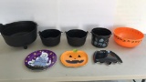 Assorted Halloween Plastic Cauldrons, Plates,