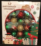 (52) Shatterproof Christmas Ornaments--NIB