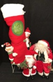 (3) Christmas Figures:  Christmas Stocking with
