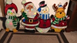 (4) Light Stand Up Yard Decorations:  Santa,