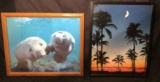 (2) Framed Prints:  21 3/4