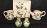 (2) Ceramic Vases,  (1) Ceramic Watering Can,
