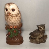 (2) Ceramic Owl Figurines