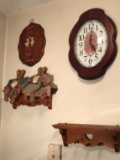Assorted Wooden Collectibles:  Quartz Clock,
