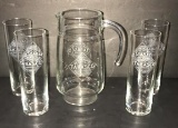 McIlhenny Tabasco Hot Sauce Etched Glass Pitcher