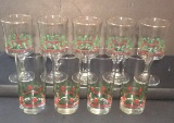 (2) Sets of Christmas Glasses:  Set of (5) &