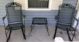 (2) Iron Outdoor Rocking Chairs And (1)