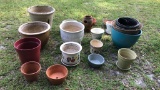 Assorted Ceramic, Clay & Plastic Planters
