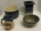 (4) Pottery Items: Signed Mug; 7