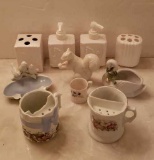 Assorted Porcelain Bathroom Accessories: