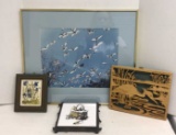 (4) Decorative Wall Hangings: Framed and Matted