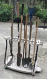 (11) Long Handle Garden Tools on Rolling Tool