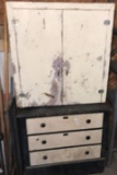 Wood 3-Drawer Chest and (2) Double Door Wood