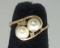 Ladies 10 Kt Yellow Gold Pearl & Diamond Ring--