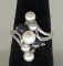 Ladies 10 Kt. White Gold (7) Pearl & Diamond Ring