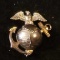 Sterling Silver Eagle Globe and Anchor Pin 5.8g