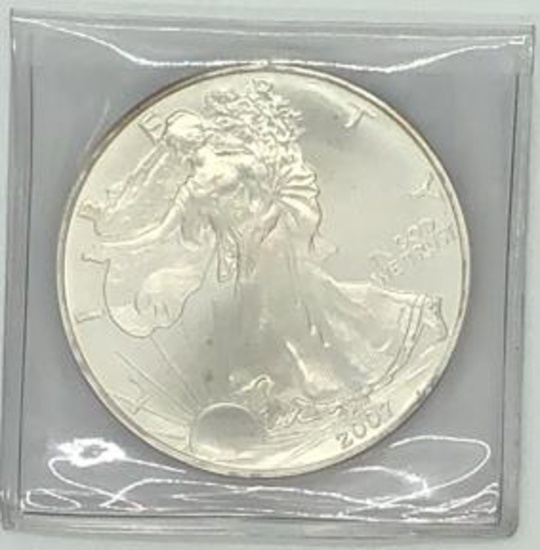 2007 One Dollar One Ounce Silver Eagle Bullion