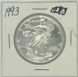 1993 One Dollar One Ounce Silver Eagle Bullion