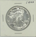 1992 One Dollar One Ounce Silver Eagle Bullion