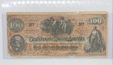 1862 $100 Dollar Confederate States Currency