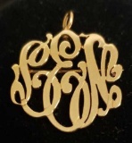 14 Kt Yellow Gold Initial Pin/Pendant--marked