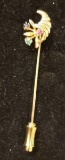 14Kt Yellow Gold Stick Pin with Emerald