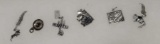 (6) Sterling Silver Charms