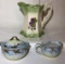 Green and Ivory Porcelain Pitcher