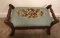 Vintage Wooden Foot Stool with Needlepoint Top--