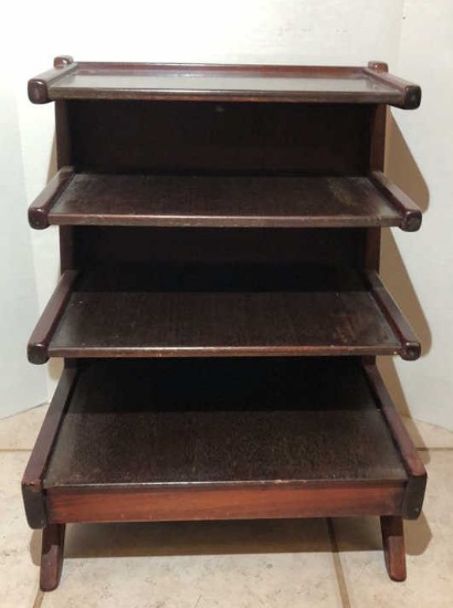 Wooden 4-Tier Magazine Stand--18" x 16", 21" High