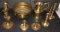 (7) Baldwin Brass Candles Holders, (1) Unmarked