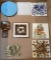 Assorted Trivets Hand Painted, Glass, Brass, Etc