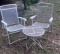 (2) Folding Metal Chairs and Side Table