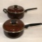 (2) Vintage Enamel on Steel Covered Pots