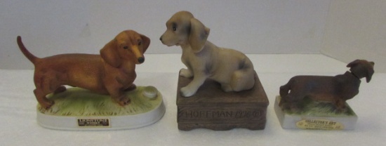 (3) Vintage Dachshund Liquor Decanters: