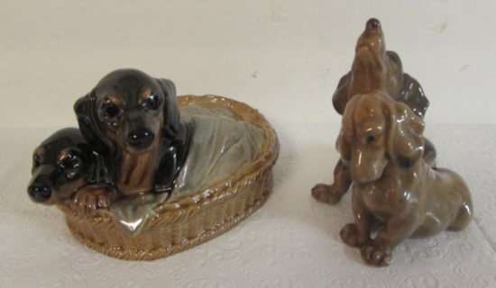 (2) Dachshund Figurines:  (1) Japan & (1) England
