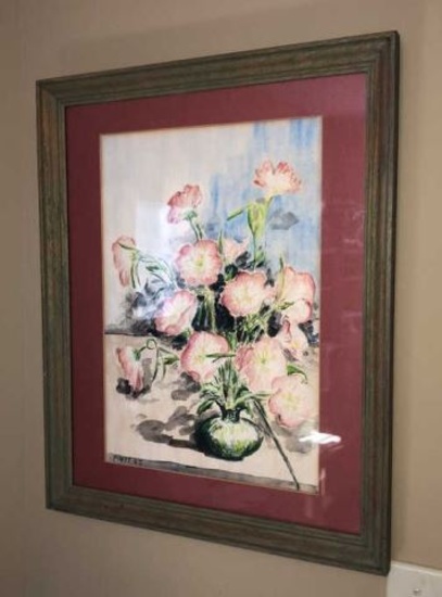 Framed & Matted Print Signed “Pruett ‘67” —