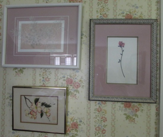 (3) Framed & Matted Prints:  10 1/4" x 8 1/4"