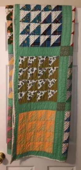 Hand-Stitched Quilt 76” x 72”