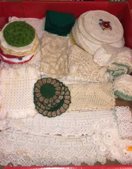 Assorted Linens: Handmade Place Mats, Coasters,