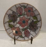 Stained Glass Bowl with Brass Stand