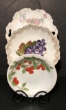 Assorted Decorative China Items: 9” Open-Handle