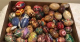 Assorted Painted Wooden Eggs, (5) Natural Stone