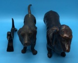 (3) Iron Dachshund Figurines